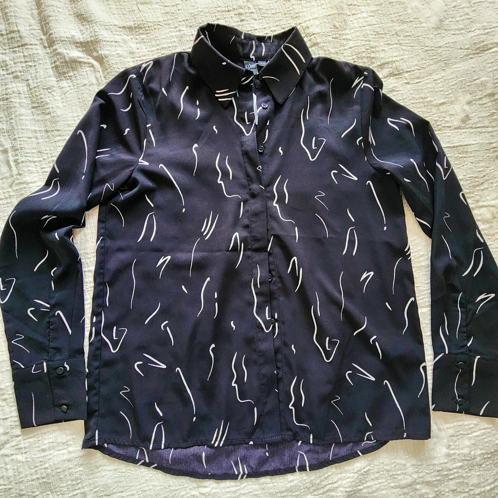 ICON Black and White Abstract Pattern Shirt